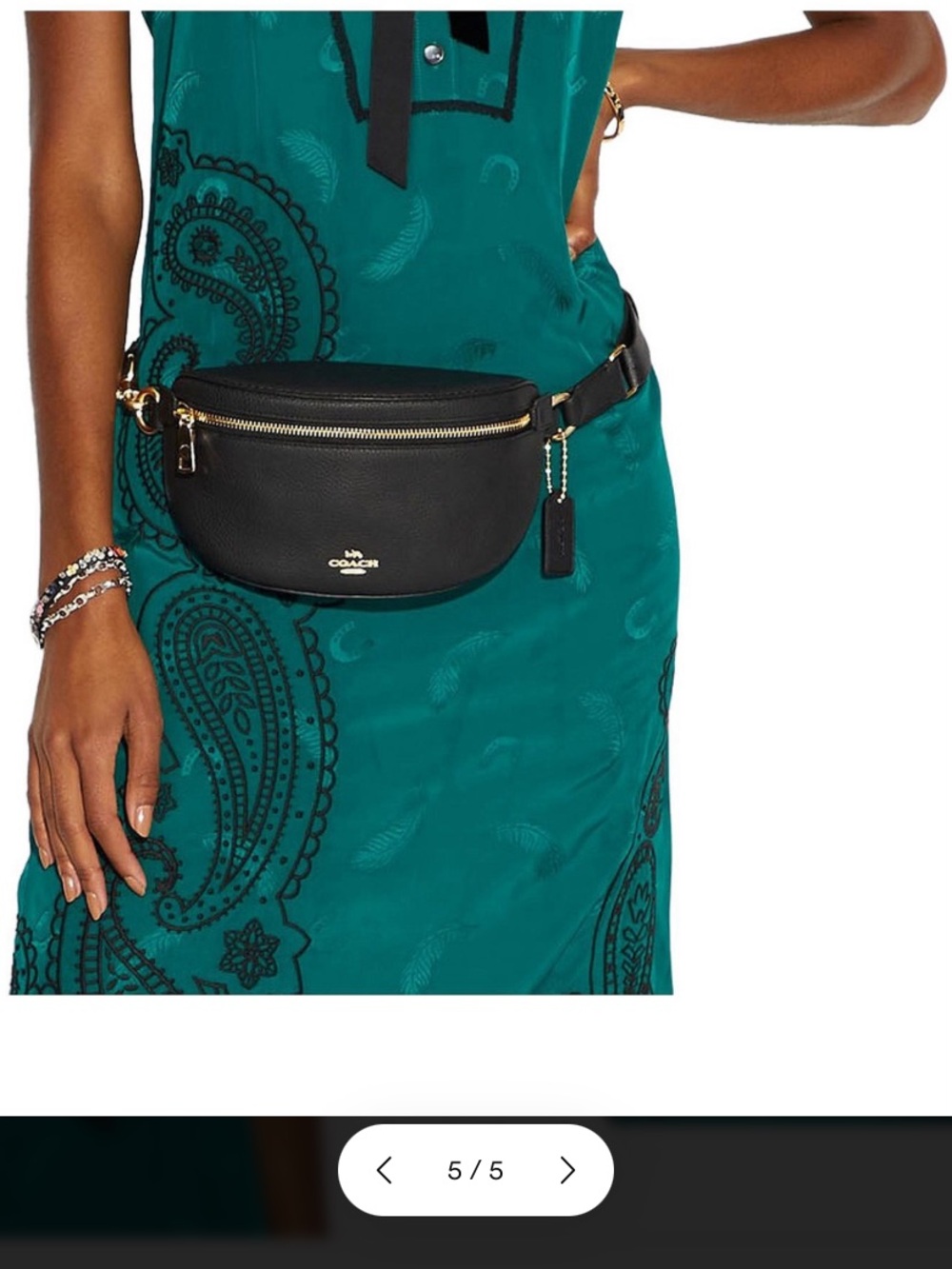 Coach Black Pebbled Leather Bethany Belt Sling Bag with Gold Hardware - Picture 8 of 10
